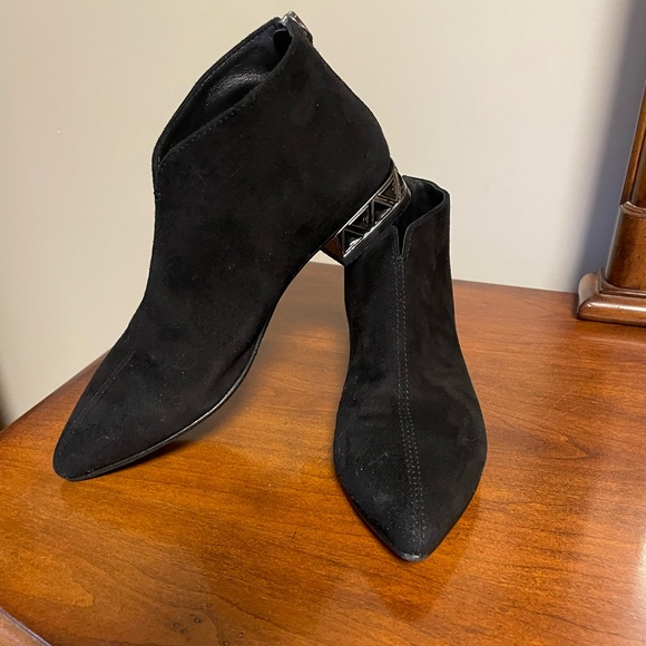 Davos Gomma Italian Black Suede Ankle Boots - Picture 1 of 13